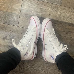 White hightop converse